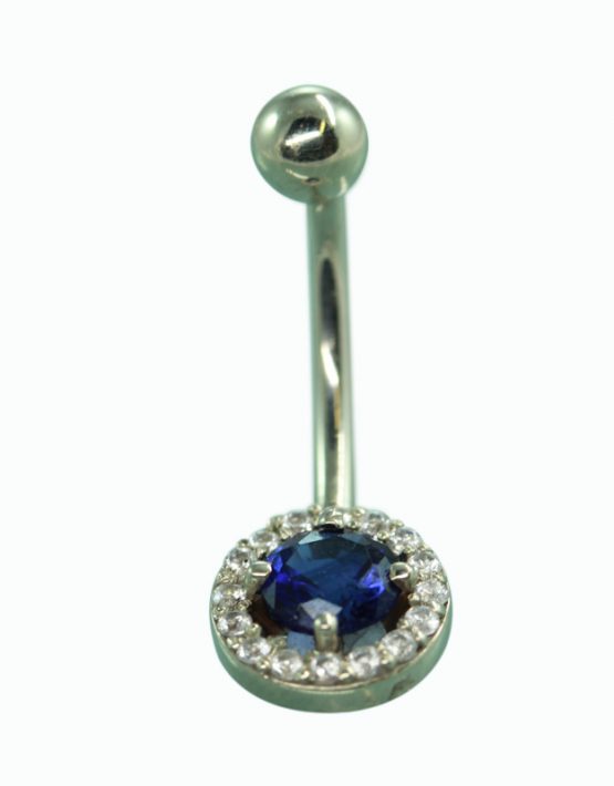 14K Gold Bezel Zodiac Dangle Navel Hindged